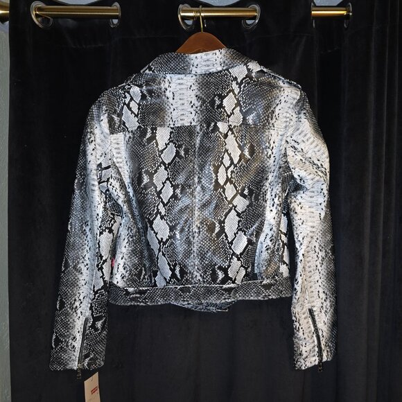Levi's women's faux leather python moto jacket - Size Large - New - Picture 6 of 10
